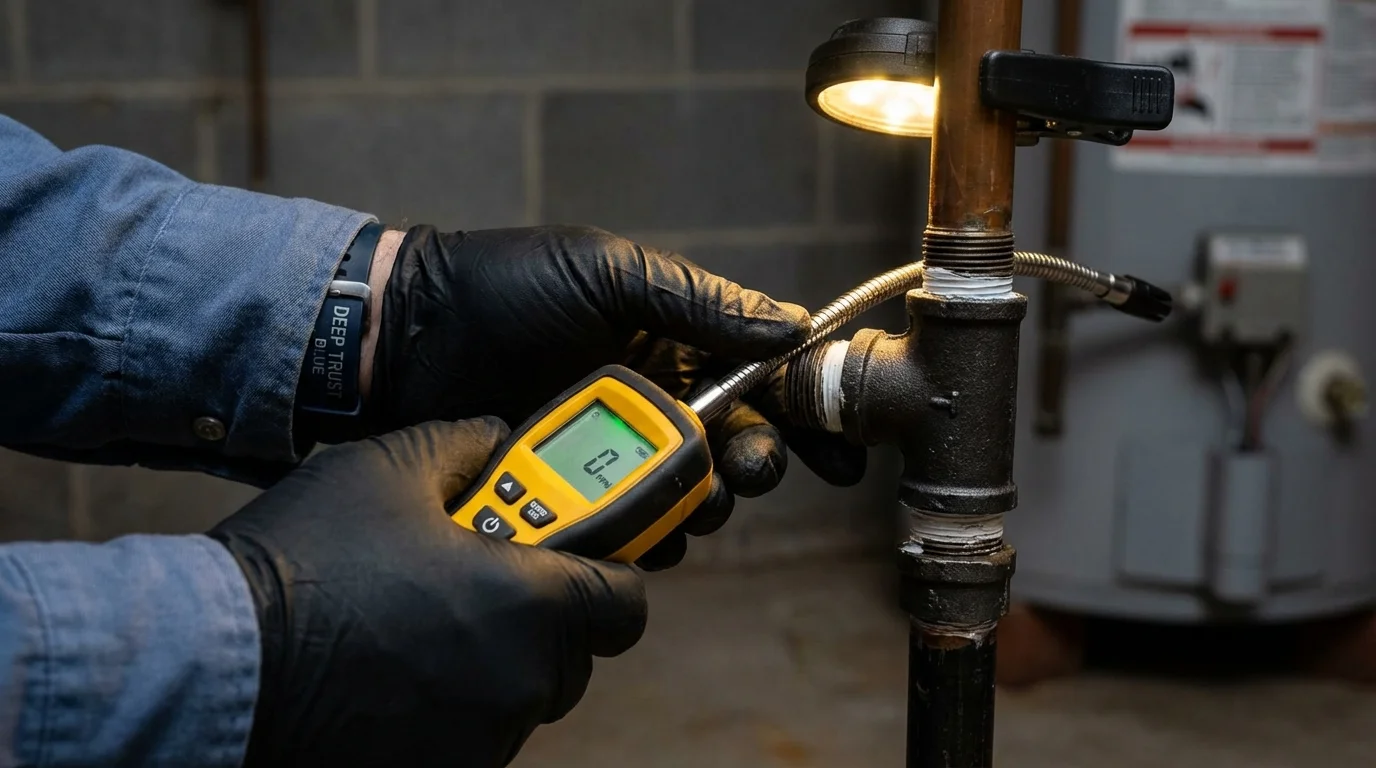 Gas leak detection with electronic sniffer by Johns Plumbing LLC in Cedar Hill