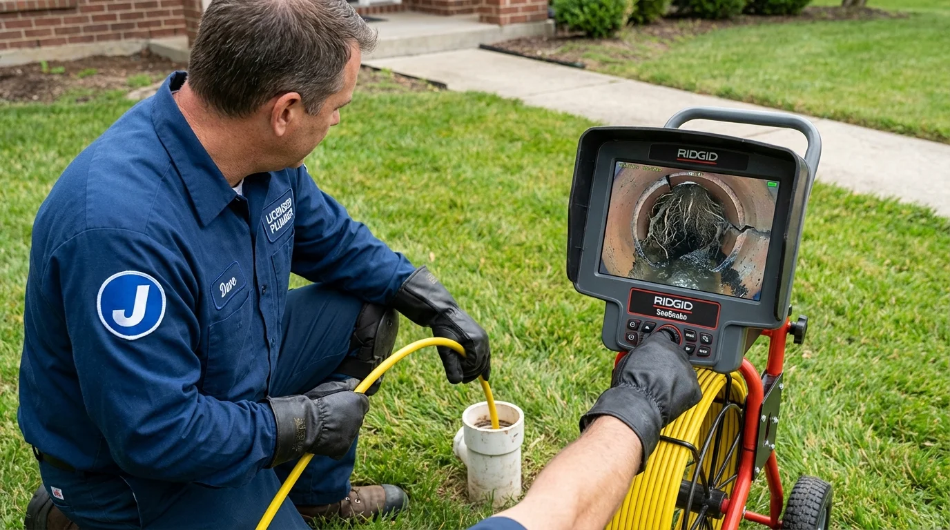 Sewer camera inspection being performed by Johns Plumbing LLC in Cedar Hill